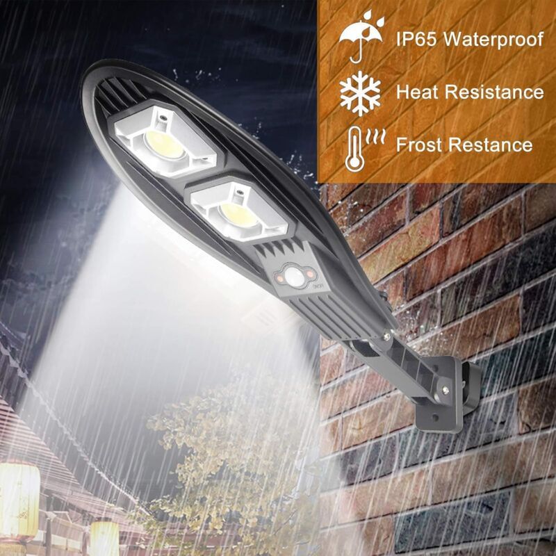 Solar Street Lights Outdoor, 60 LED Motion Sensor Lights Without Remote Control, 3 Sensor Mode, IP65 Waterproof Solar Powered Security Wall Lights - Image 2