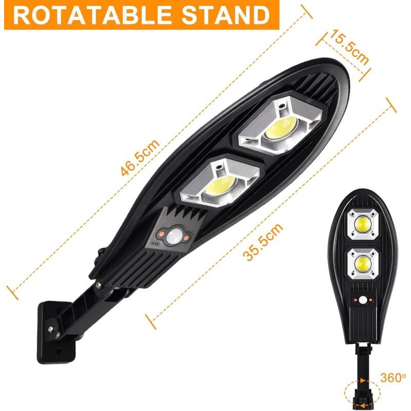 Solar Street Lights Outdoor, 60 LED Motion Sensor Lights Without Remote Control, 3 Sensor Mode, IP65 Waterproof Solar Powered Security Wall Lights - Image 4