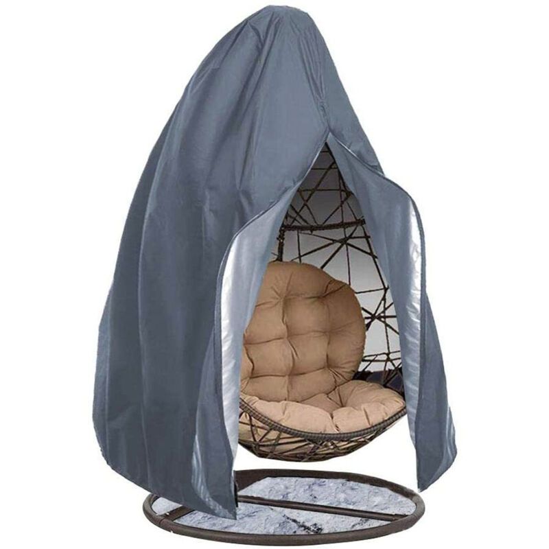 Hanging Chair Cover, Hanging Armchair Cover, Protective Cover for Egg Chair, Waterproof Furniture Cover with Zipper, Gray, 190 x 115cm - Image 1
