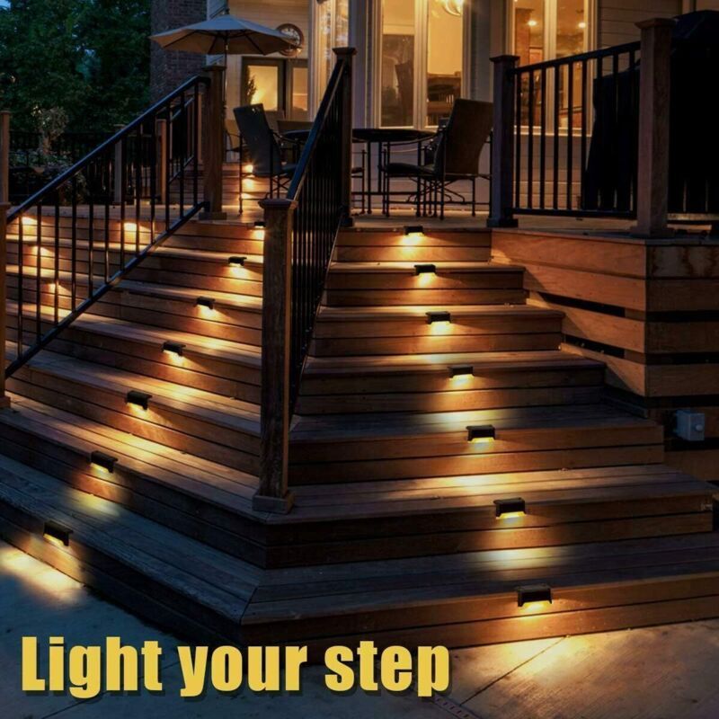 16 Pack Solar Patio Lights Waterproof LED Deck Lights for Patio Stairs Garden Pathway, Black Shell White Light - Image 3