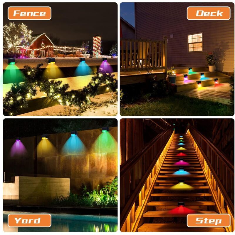 16 Pack Solar Patio Lights Waterproof LED Deck Lights for Patio Stairs Garden Pathway, Black Shell White Light - Image 4