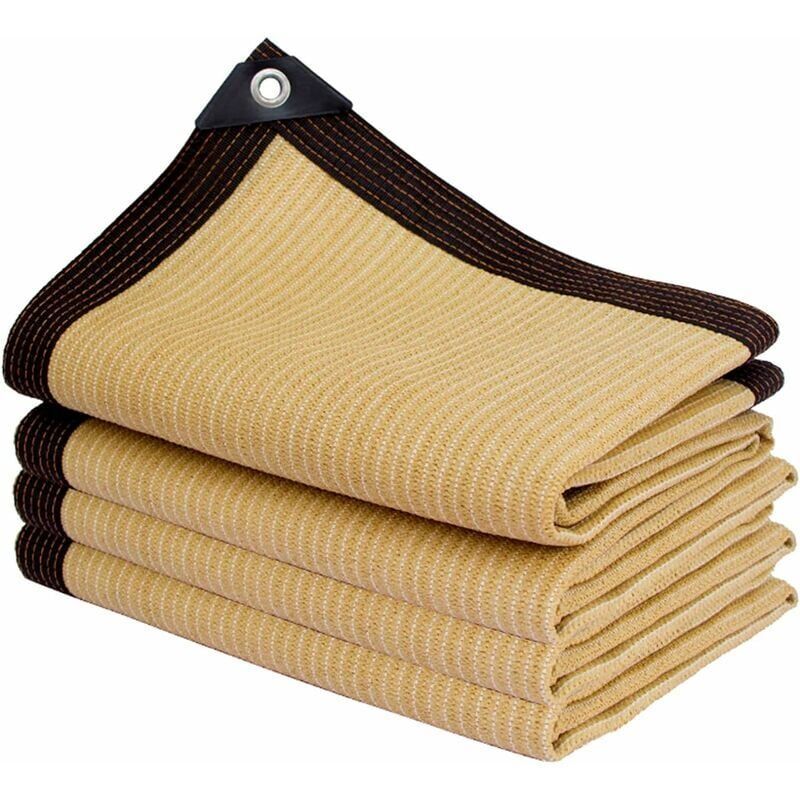 Rectangular Shade Net, Outdoor Lightweight Shade Cloth for Awning Pool Garage, Shade Cloth with Heavy Duty Grommets, Beige, 3 x 6m - Image 1