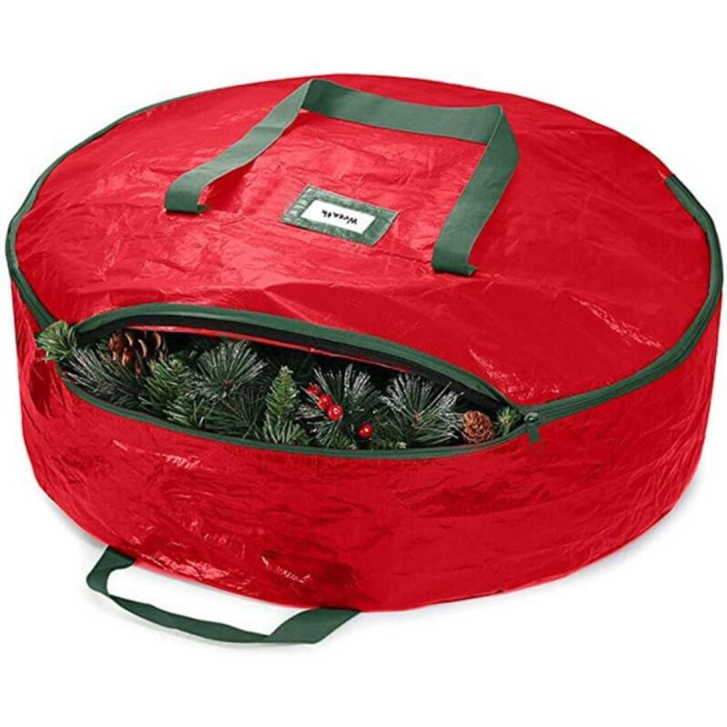 Garden Furniture Cover Christmas Wreath Storage Bag 30 Inch Garland Container, Red, 70 x 20cm - Image 1