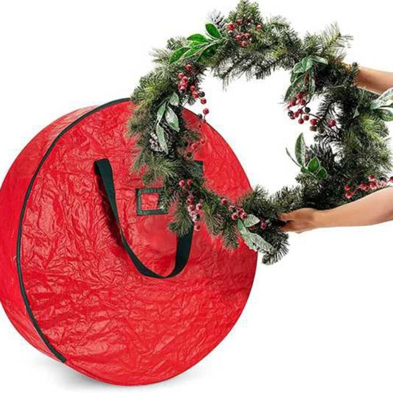 Garden Furniture Cover Christmas Wreath Storage Bag 30 Inch Garland Container, Red, 70 x 20cm - Image 3