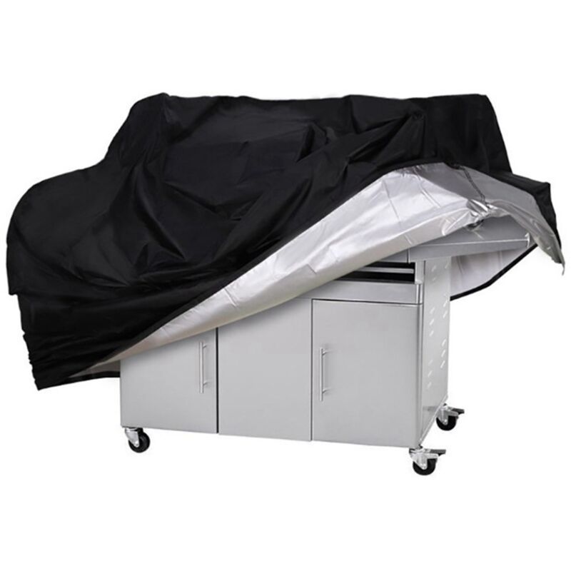 Barbecue Cover 210D Waterproof Oxford Gas Grill Cover Compatible with Weber Holland Jennair, Black, 145 x 61 x 117cm - Image 1