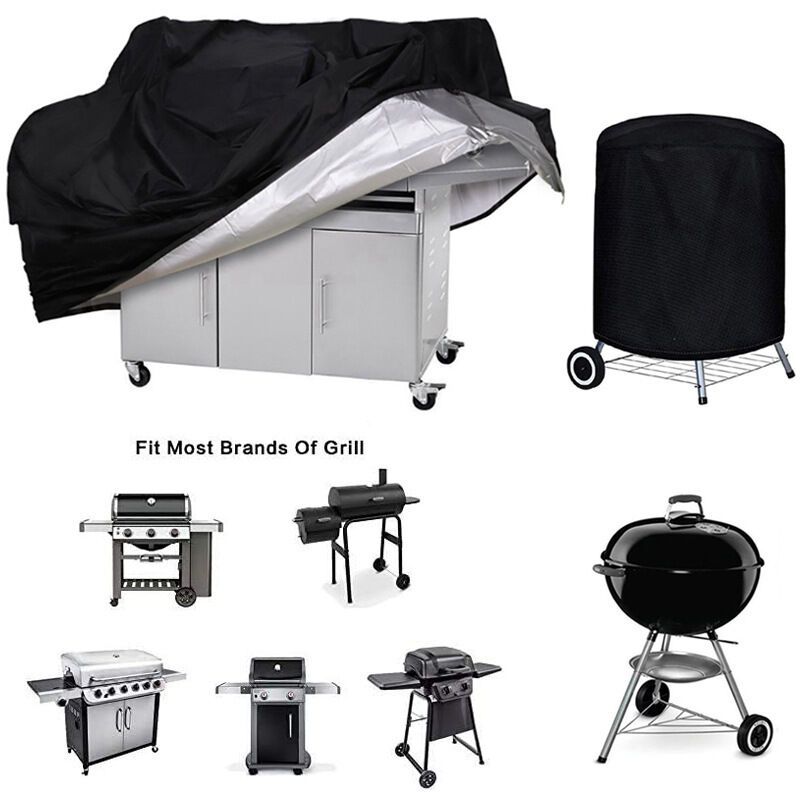 Barbecue Cover 210D Waterproof Oxford Gas Grill Cover Compatible with Weber Holland Jennair, Black, 145 x 61 x 117cm - Image 3