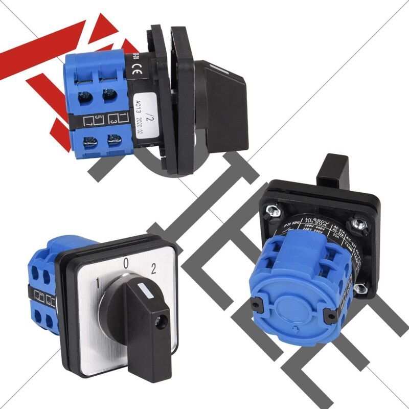 Universal Rotary Cam 20A 3 Position 8 Terminals 690V Cam Changeover Switch - Image 2