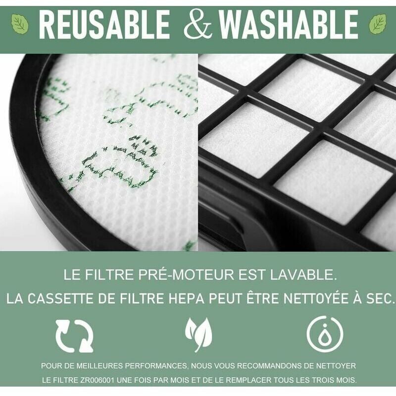 2 Pack Replacement Filters Compatible with Rowenta X Trem Power Cyclonic Vacuum Cleaner ZR006001 RO69xx RO72xx - Image 3