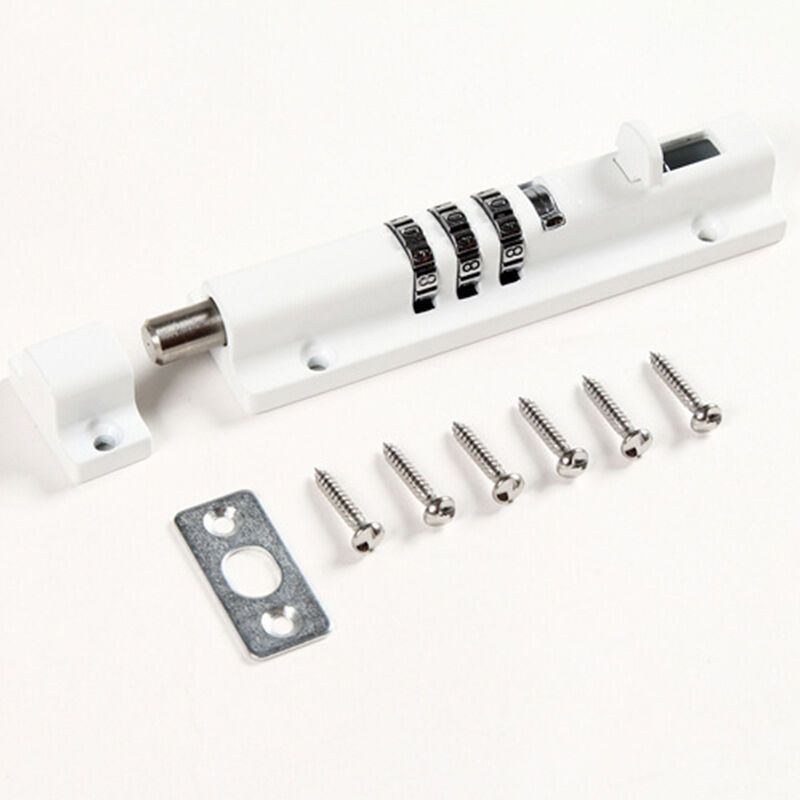 Gate Lock, Mechanical Combination Lock No More Keys Required Gates, Sheds, Any Storage Area and Any Door, White - Image 1