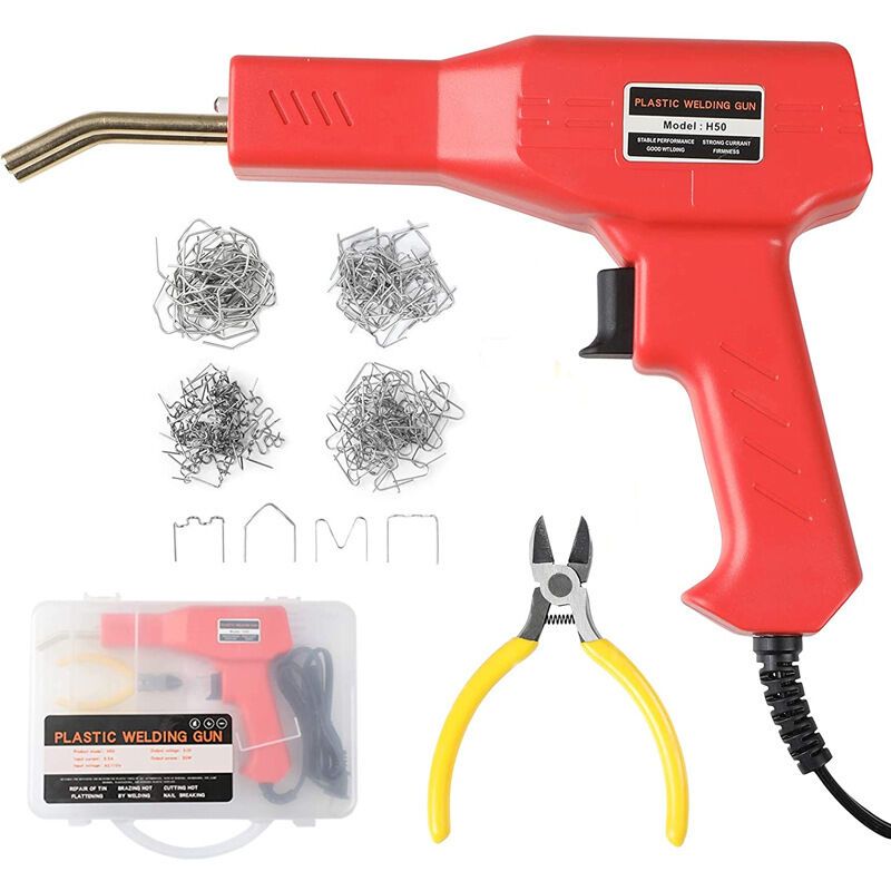200 Pieces Plastic Welder 50W Hot Plastic Welding Machine Car Bumper Repair Kit with Hot Staplers - Image 1