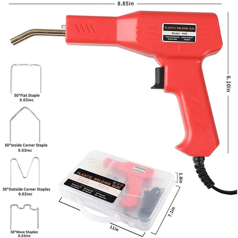 200 Pieces Plastic Welder 50W Hot Plastic Welding Machine Car Bumper Repair Kit with Hot Staplers - Image 2