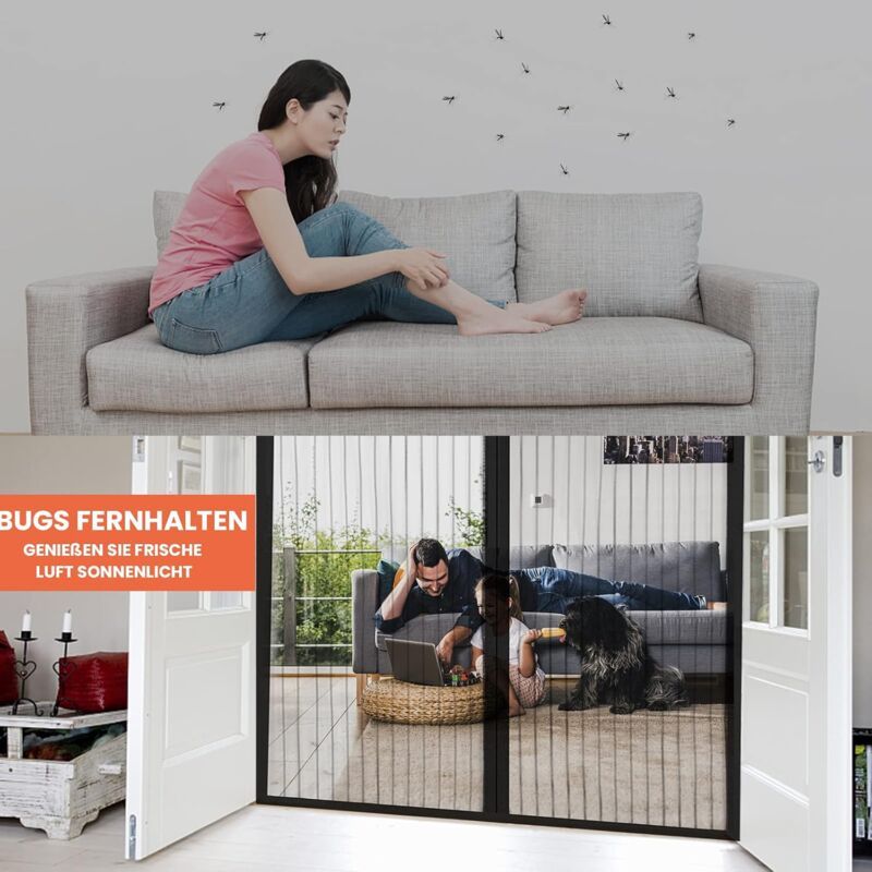 Mosquito Net Door Magnetic Anti Fly Curtain Anti Mosquito Door Curtain with Magnetic Closure Without Drilling for Balcony Door, 80cmx210cm - Image 3