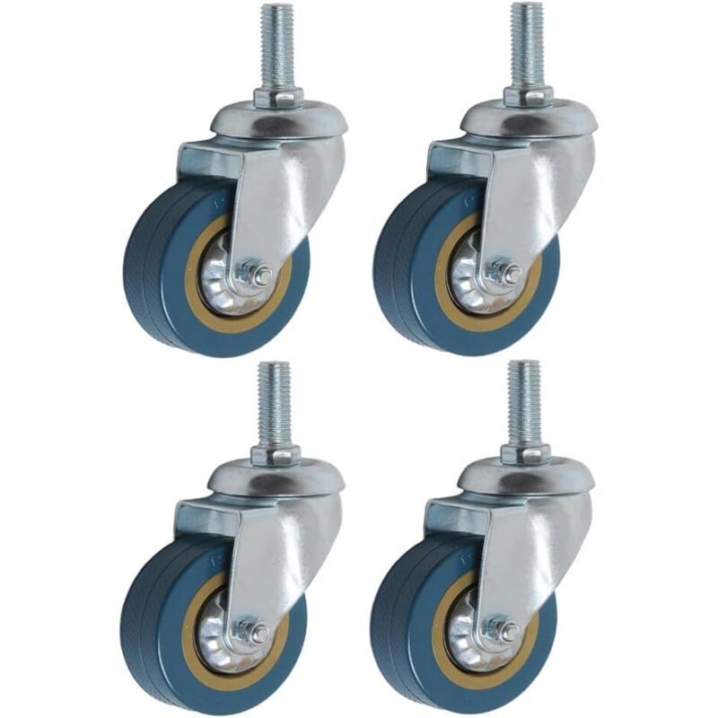 4 Pack 360 Furniture Casters M10 Heavy Duty Swivel Caster, 75mm - Image 1
