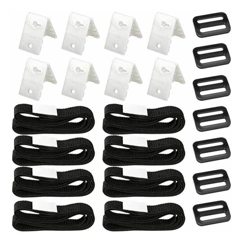 8 Pack Swimming Pool Solar Cover Fixing Kit, Nylon Adhesive Straps Fixing Plates Buckles for Solar Cover Fixing - Image 1