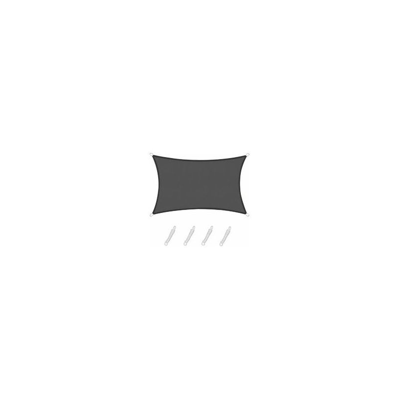 Shade Sail Rectangular Shade Sail, Waterproof and Resistant Solar Shade Cloth, for Patio Garden Terrace, Graphite Color, 2 x 4m - Image 1
