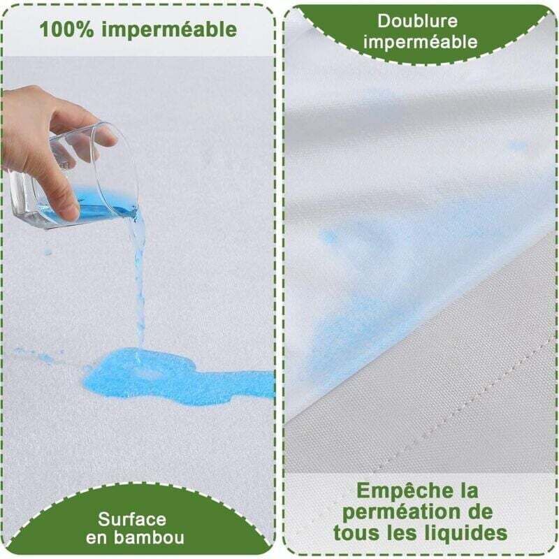 Waterproof Mattress Protector, Soft, Breathable, Anti-Mite, Deep Pocket, Hypoallergenic Mattress Pad, 140 x 200 cm, 30 cm - Image 2