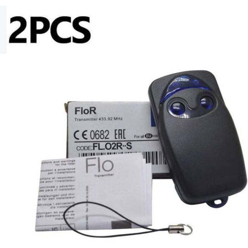 2 Pcs Flo2r-S 433.92 MHz 2-Button Electric Garage Door Remote Control, Compatible with the Nice Remote Garage Door Remote Control - Image 3