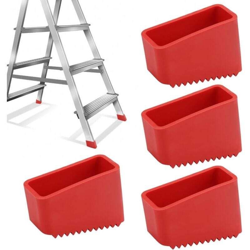 4 Pcs Rubber Ladder Feet Covers, Stepladder Tips, Stepladder Feet, Universal Rubber Replacement Ladder Feet for Folding Ladders for Home, 50 x 20 mm - Image 1
