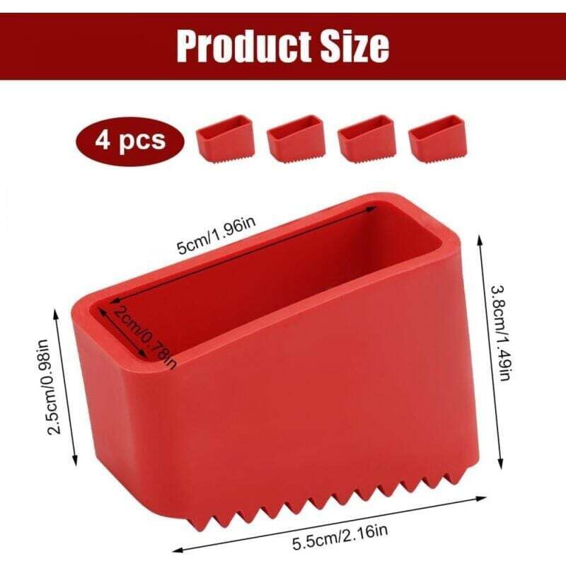 4 Pcs Rubber Ladder Feet Covers, Stepladder Tips, Stepladder Feet, Universal Rubber Replacement Ladder Feet for Folding Ladders for Home, 50 x 20 mm - Image 2