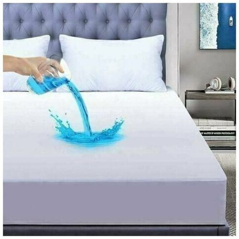 Waterproof Bamboo Mattress Protector, Soft and Hypoallergenic, Anti-Dust Mite and Bacteria, Breathable, 200 x 200 cm, 30 cm - Image 1