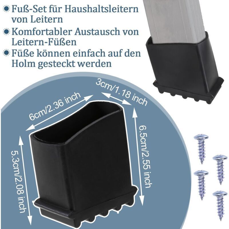 4 Pcs Replacement Rubber Ladder Feet for Ladder, Ladder, Rubber Feet, Replacement Feet, Spare Parts - Image 4