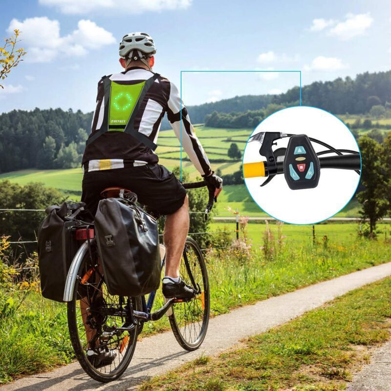 LED Turn Signal Vest, LED Reflective Vest with Direction Indicator, Remote Control, Turn Signals, USB Rechargeable, Easy Installation for Bicycle - Image 4