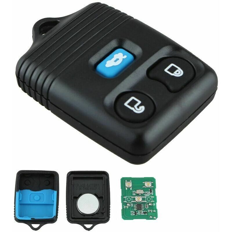 2 Pcs Black 3-Button Replacement Remote Key 433 MHz Compatible with Ford Transit Mk6 2000-2006 Connect 2000-2007 - Image 1