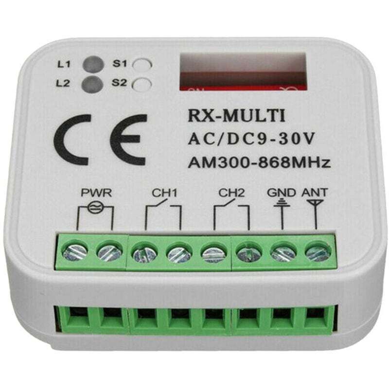 Remote Receiver for Garage Door 433 868 MHz RX Multi 300-900 MHz AC DC 9-30V Receiver with Remote Control - Image 2