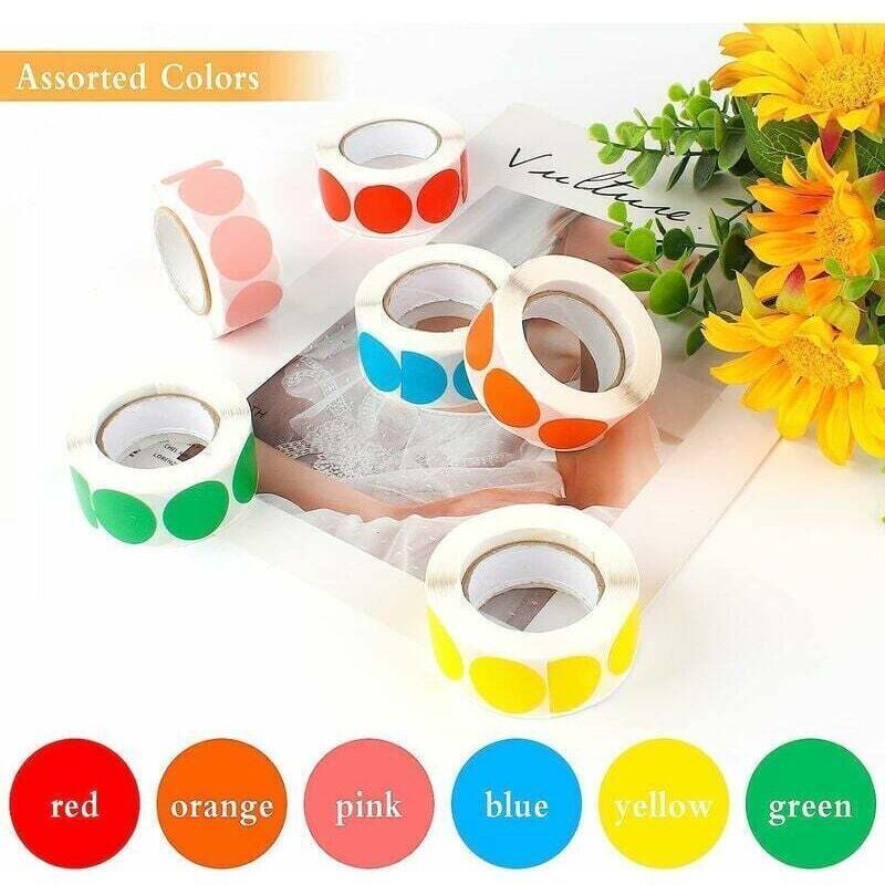 3000 Pcs Round Self-Adhesive Stickers, Round Colored Stickers, Round Self-Adhesive Labels for Home and Office Supplies - Image 4
