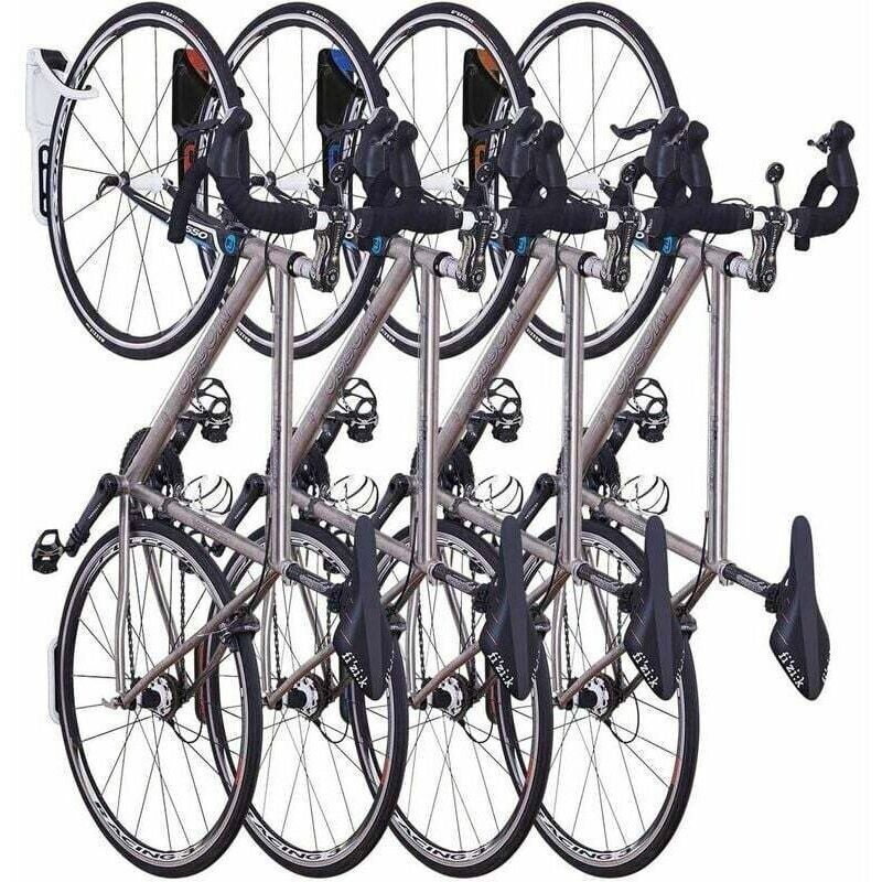 Bicycle Rack, Wall-Mounted Bicycle Rack with Rubber Coating, for 2 Bicycles, Wall-Mounted Bicycle Supports for Indoor and Outdoor Use - Image 4