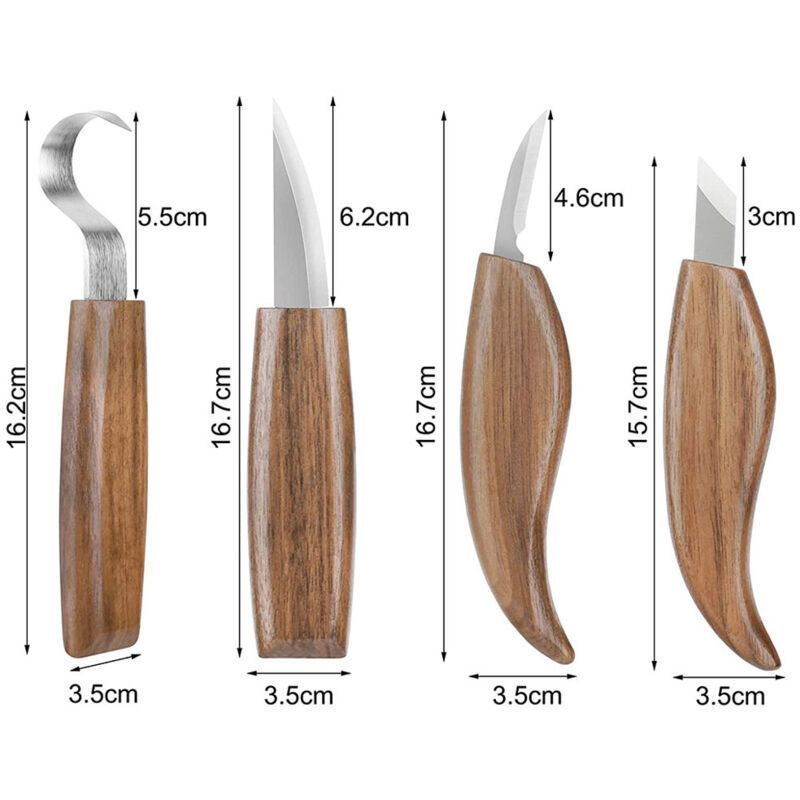 15 Pcs Wood Chisel Tool Kit, DIY Carving Tools with Cut-Resistant Gloves, Carving Knife for Sculptors, Carpenters, Hobbyists, Adults - Image 3