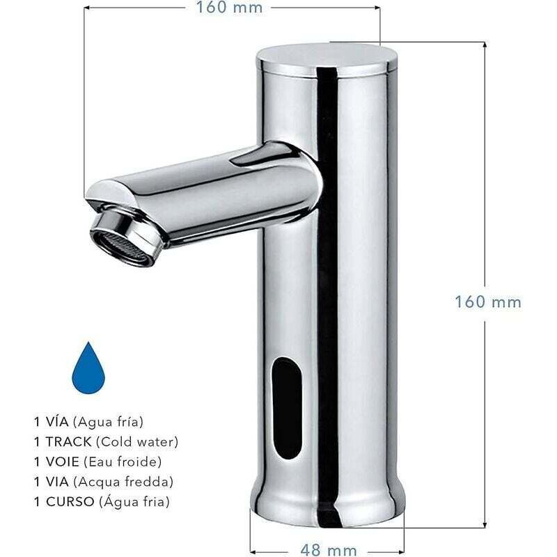 Electronic Washbasin Tap, Tap with Automatic Water Sensor, Cold - Image 2
