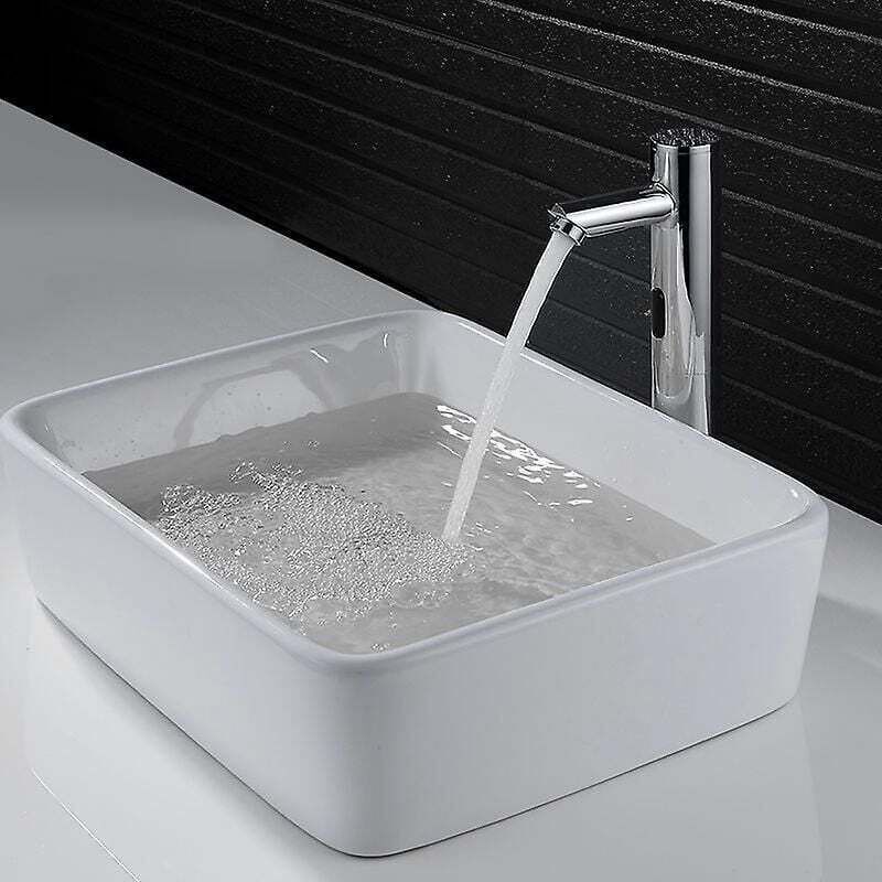 Electronic Washbasin Tap, Tap with Automatic Water Sensor, Cold - Image 4