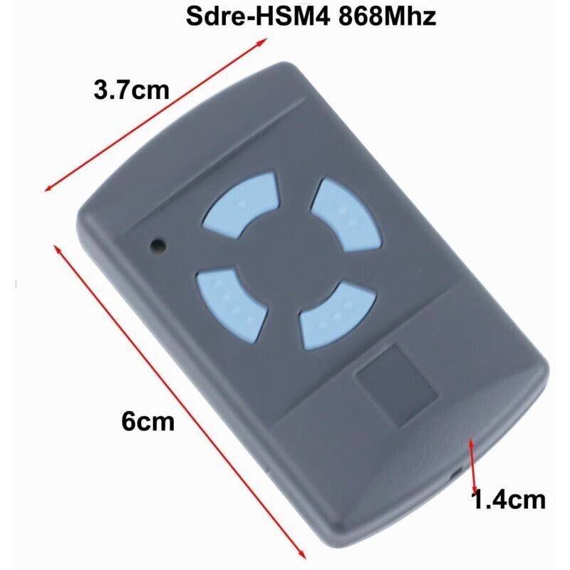 1 Pack Sdre HSM4 868 MHz Garage Door Remote Control with 4 Buttons, Blue Replaces Hormann 868 MHz Transmitters, HS4, HSM2, HSP4, HS1, Tubauto HSM4 - Image 3