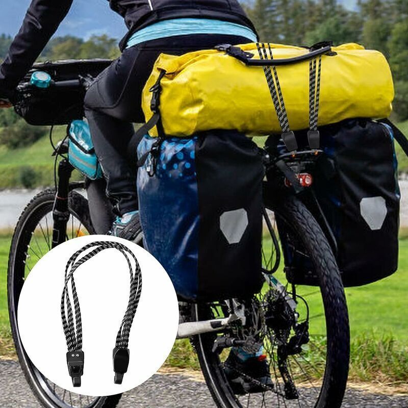 4 Pcs Elastic Bungee Cords with Hooks, Sl Gt, 3 in 1 Luggage Straps, Bicycle Bungee Cord, Bike Luggage Strap - Image 2