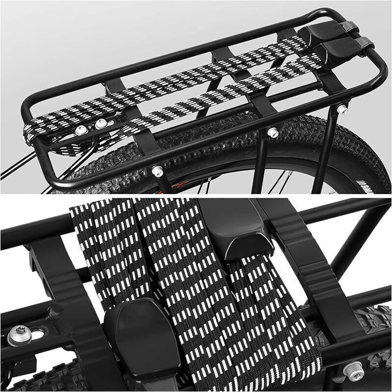 4 Pcs Elastic Bungee Cords with Hooks, Sl Gt, 3 in 1 Luggage Straps, Bicycle Bungee Cord, Bike Luggage Strap - Image 4
