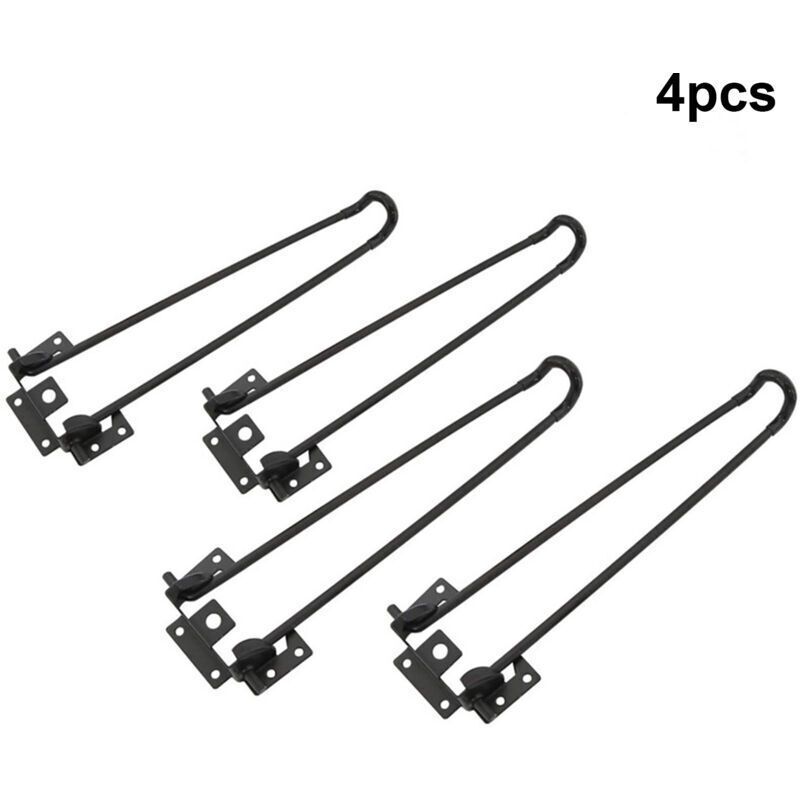 Folding Hairpin Table Legs, Heavy Duty Black Metal Two Rod Support Legs DIY Furniture Accessories Bench Computer Table Legs 51 cm - Image 1