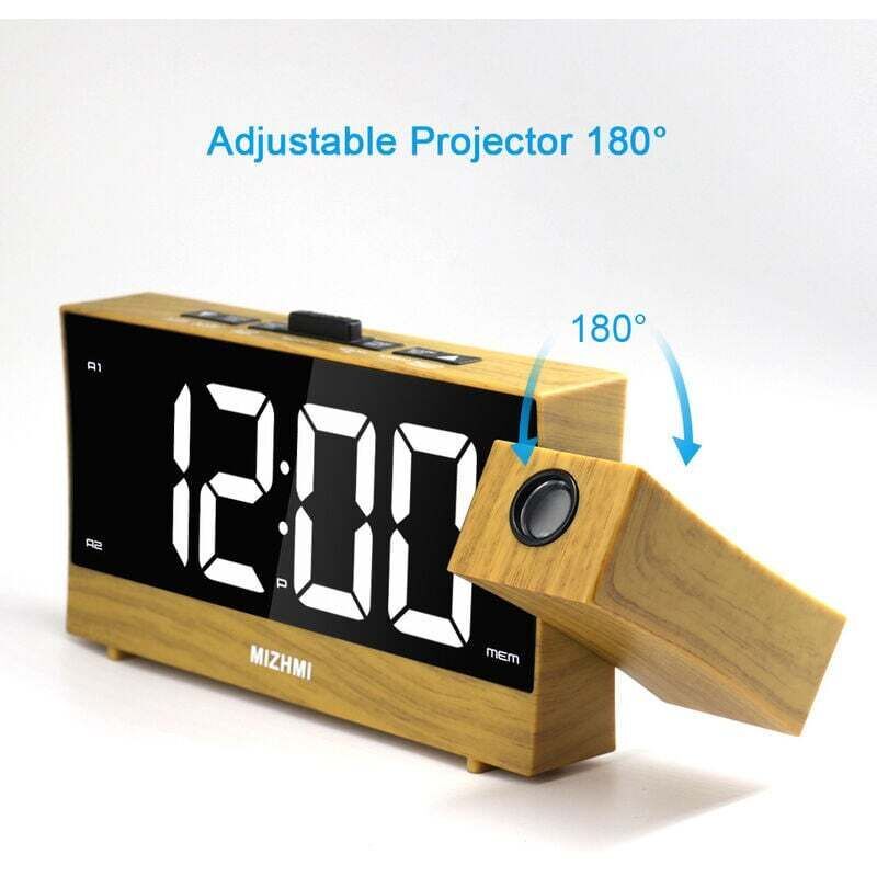 Projection Alarm Clock for Bedrooms with Indoor and Outdoor Temperature Display Dual Alarm Multicolor Backlit Projection Clock - Image 3