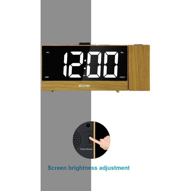Projection Alarm Clock for Bedrooms with Indoor and Outdoor Temperature Display Dual Alarm Multicolor Backlit Projection Clock - Image 4