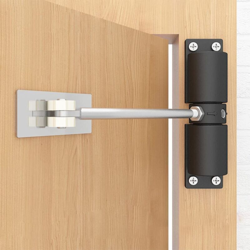 Automatic Door Closer, Spring-Loaded Door Closer, Adjustable Zinc Alloy Automatic Closing for Living Room or Shop, Controls up to 40KG - Image 1