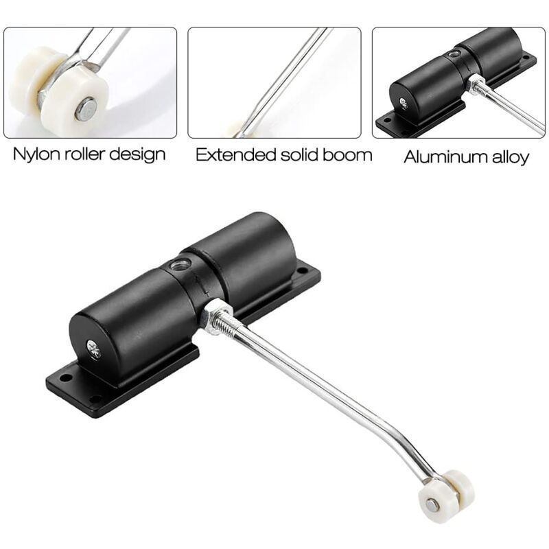 Automatic Door Closer, Spring-Loaded Door Closer, Adjustable Zinc Alloy Automatic Closing for Living Room or Shop, Controls up to 40KG - Image 2
