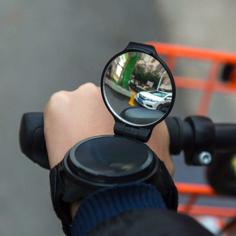 Adjustable Bicycle Rearview Mirror, Wrist Mount for Bicycle, Black - Image 1