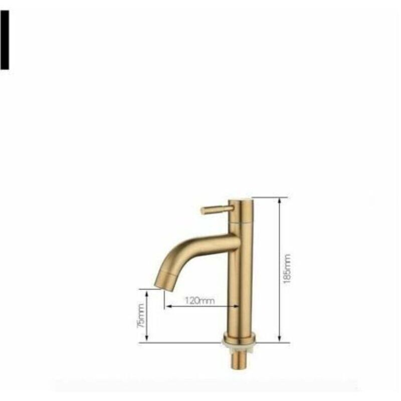 Single Cold Basin Faucet Stainless Steel Bathroom Countertop Sink Faucet 4 Point Interface PVD Basin Faucet - Image 3