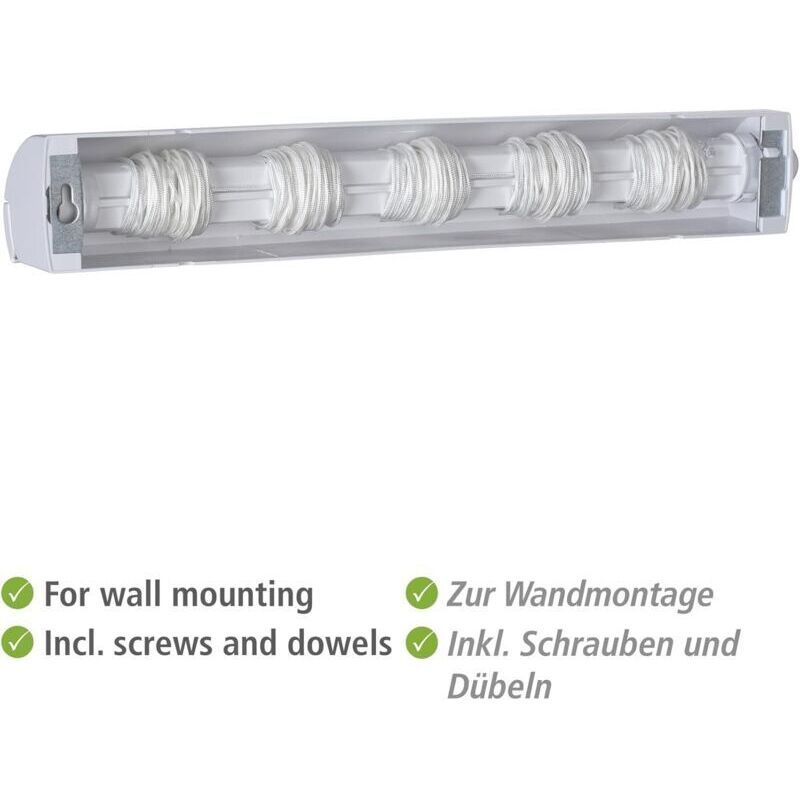Indoor and Outdoor Wall Mounted Clothes Dryer, Extendable Clothes Line 3.7 m - Image 3