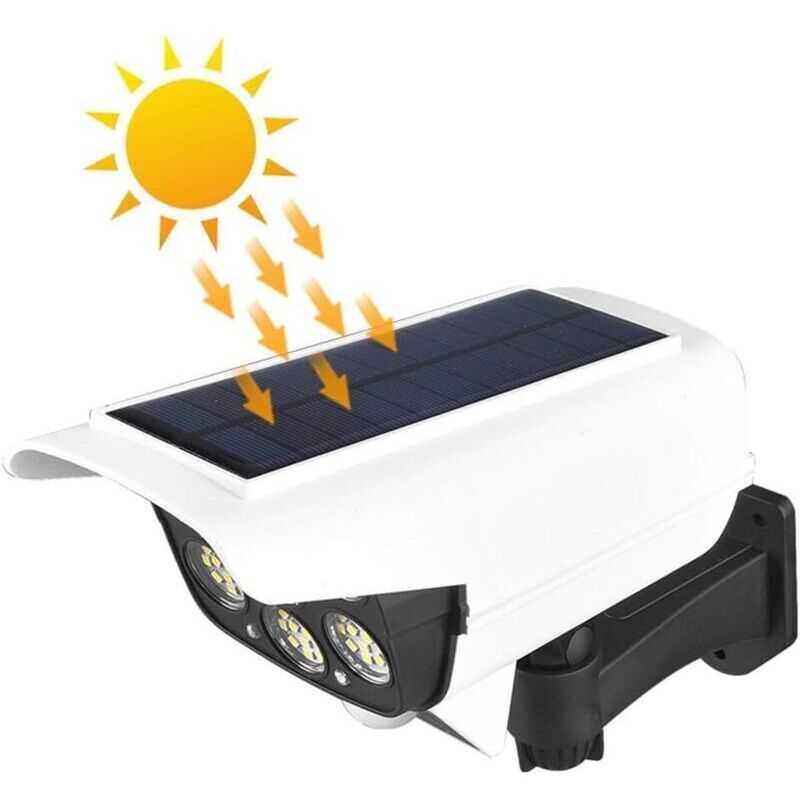 77 LED Solar Light Outdoor Simulation Surveillance Security Lighting with Motion Sensor Solar Wall Lamp Fake Surveillance Cameras - Image 3
