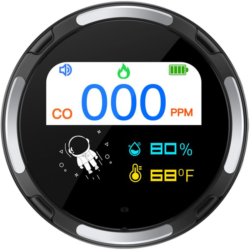 Portable Carbon Monoxide Detector with 2.1 Inch Screen, Multifunction Temperature and Humidity Tester, Electrochemical Sensor, IP65 Waterproof - Image 1