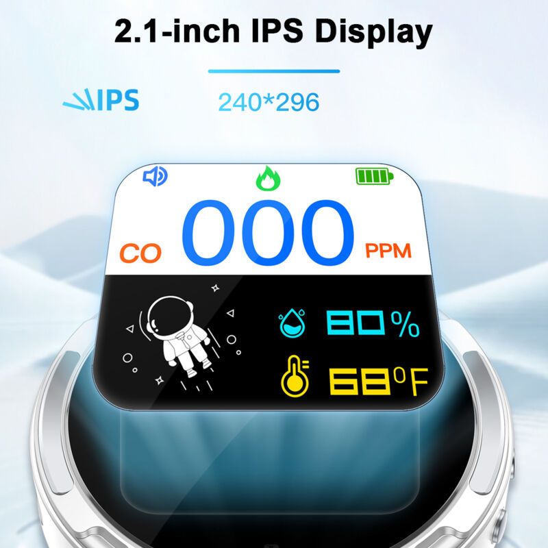 Portable Carbon Monoxide Detector with 2.1 Inch Screen, Multifunction Temperature and Humidity Tester, Electrochemical Sensor, IP65 Waterproof - Image 3