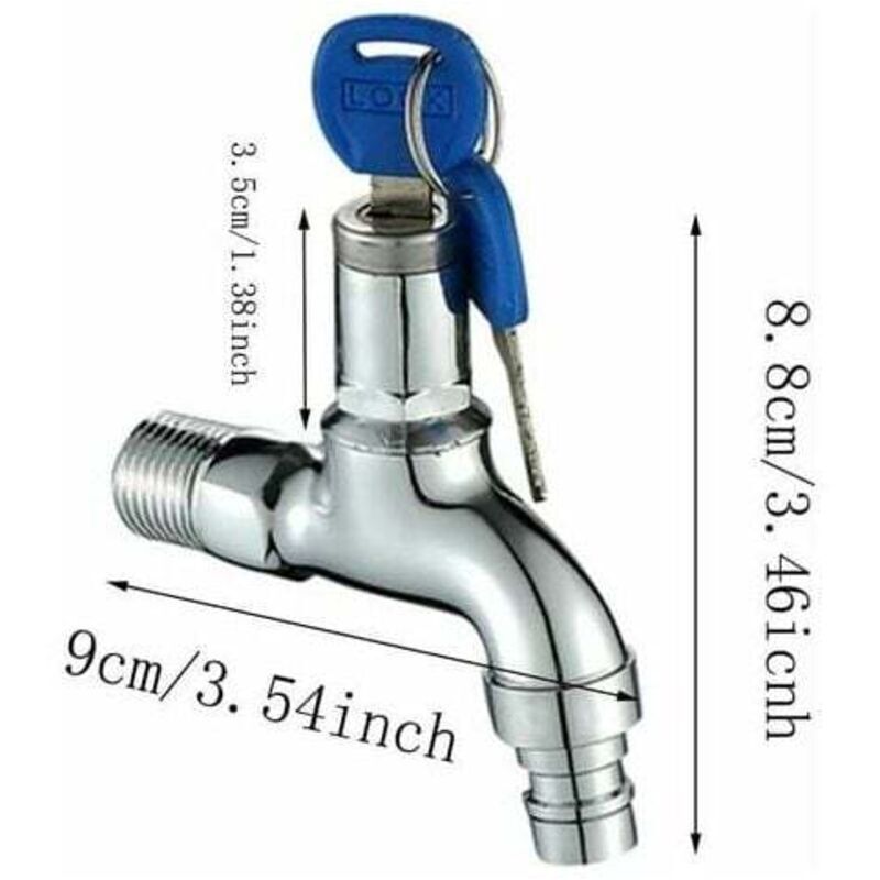 Anti-Theft Outdoor Faucet, Anti-Theft Brass Faucet, Lockable Outdoor Faucet, for Washing Machine in Garden - Image 2
