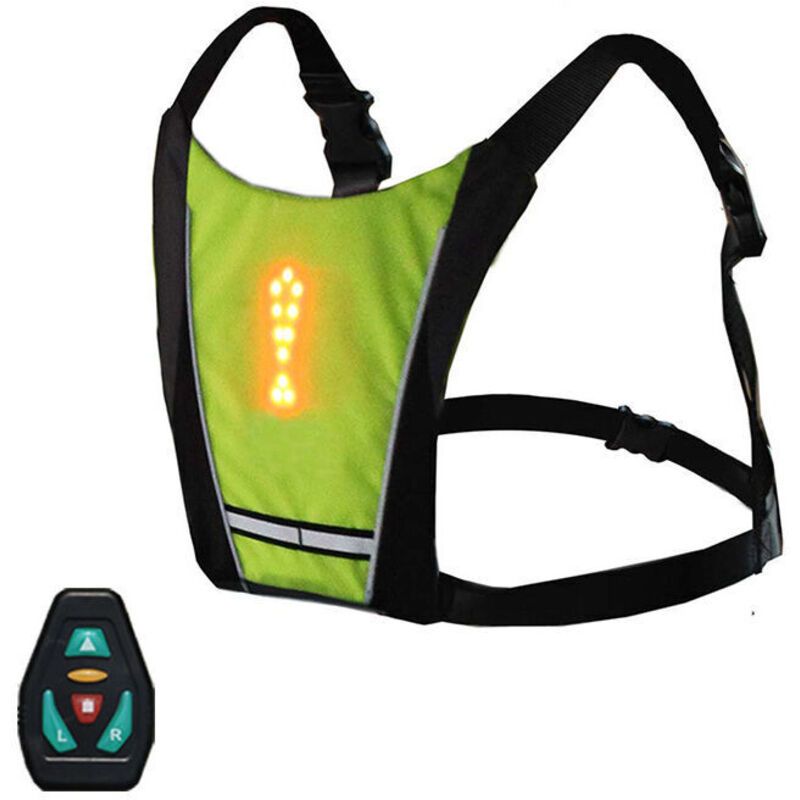 Cycling Vest USB Rechargeable Reflective Backpack with LED Turn Signal Light Remote Control Outdoor Sport Safety Gear Bag for Cycling Running Walking - Image 1
