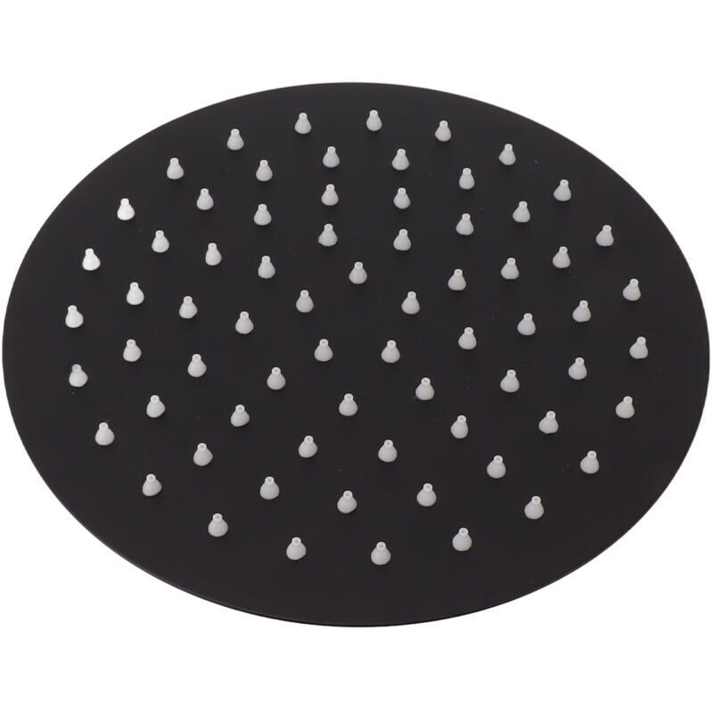Ultra Thin Rainfall Shower Head, Fixed Rainfall Waterfall, Black Stainless Steel Round Shower Head, 8 Inch - Image 3